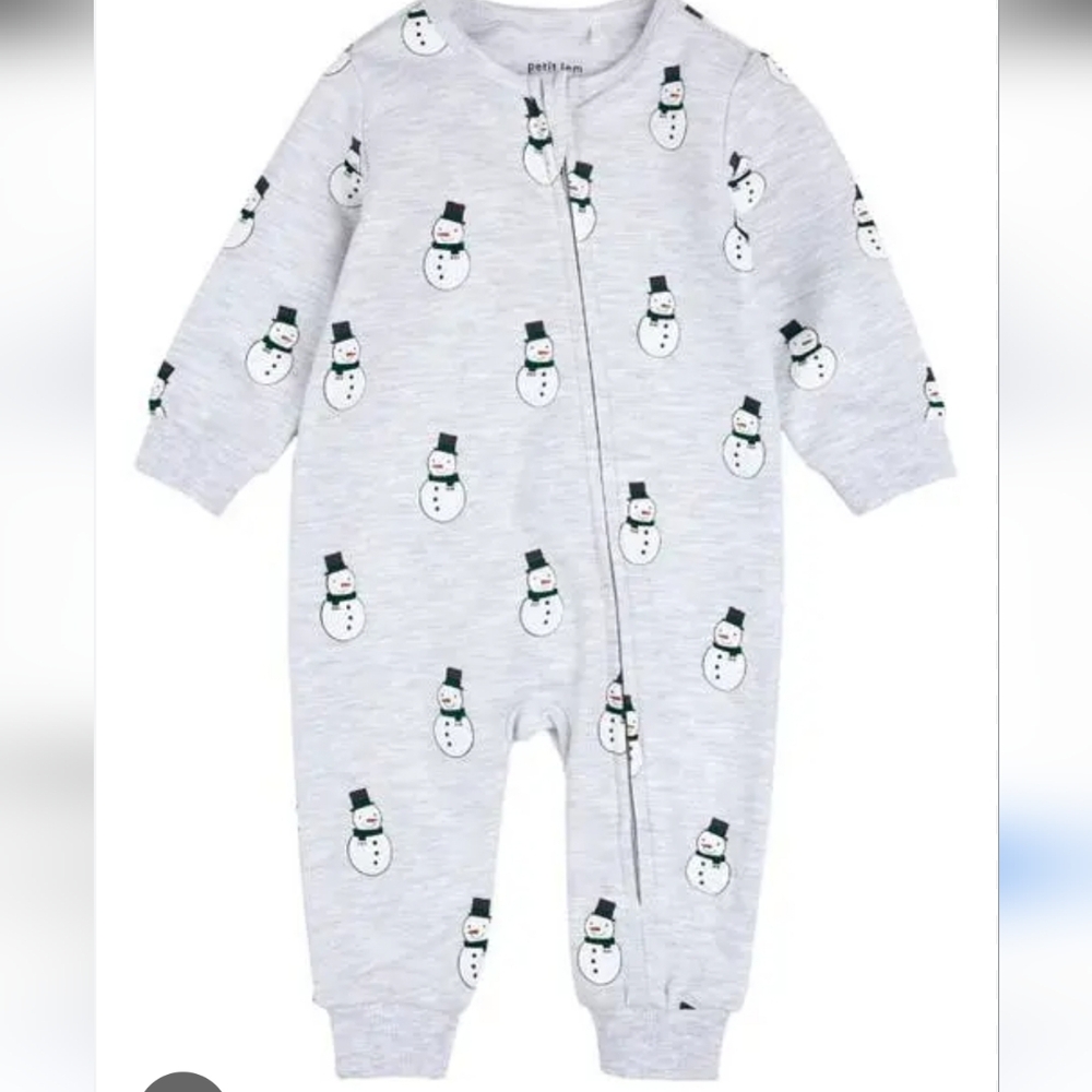 NEW ..Petit Lem Holiday Print Cotton Romper... Size 6 Months